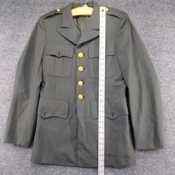 U.S. Army Serge Green Military Dress Uniform Coat Green Size 36 Poly Wool Blend - Picture 11 of 13